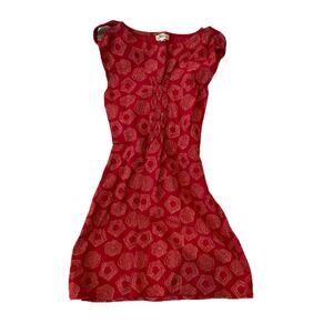 Elegant Red Patterned Dress